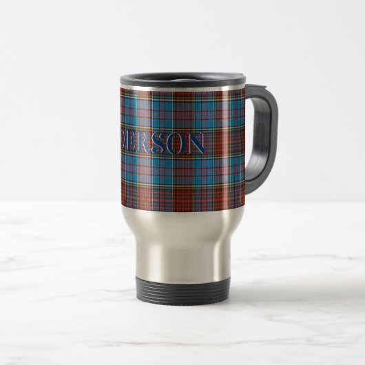 Anderson Tartan Clan Travel Mug (Devant droit)