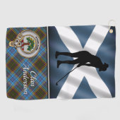 Anderson Tartan Golf gepersonaliseerd (voor haar) Golfhanddoek (Horizontaal)