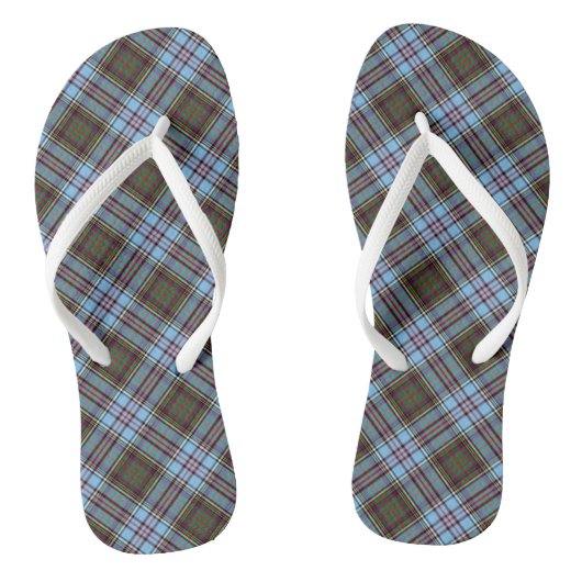 Anderson Tartan Light Blue Pset Teenslippers (Voetbed)