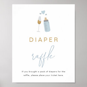 ANDI Blue Poppin Baby Diaper Raffle Game Poster