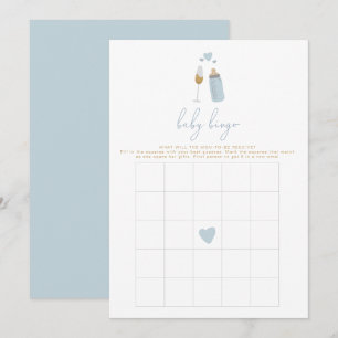 ANDI Blue Poppin' Baby shower Bingo Game Kaart