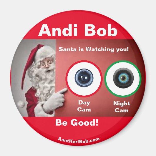 Andi Bob Santa kijkt naar Magnet Magneet (Voorkant)