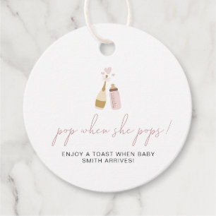 ANDI Poppin-flesjes Roze Pop wanneer ze Poppen laa Bedankjes Labels