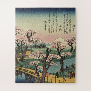 Ando Hiroshige - Evening Glow op Koganei Bridge Legpuzzel