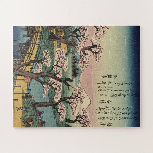 Ando Hiroshige - Evening Glow op Koganei Bridge Legpuzzel (Horizontaal)