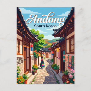 Andong Hahoe Folk Village Steeg Zuid-Korea Briefkaart