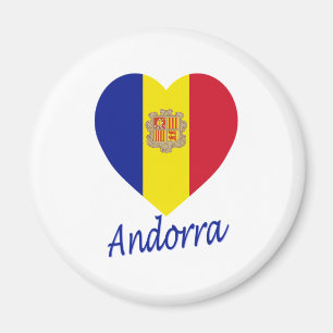 Andorra Flag Heart Magneet