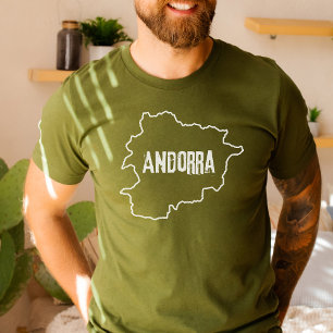 Andorra Kaart Shirt Andorrese Country Line T-shirt