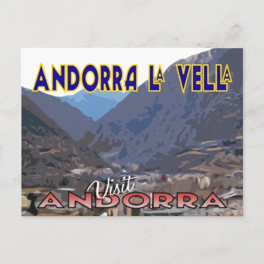 Andorra La Vella, bezoek Andorra Briefkaart (Voorkant)