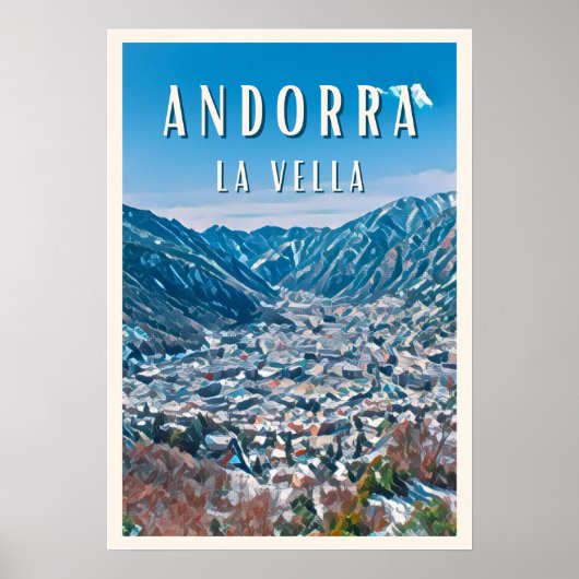 Andorra-la-Vieille, natuurstad Poster (Voorkant)