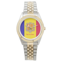 Andorra National Flag Horloge