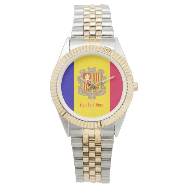 Andorra National Flag Horloge (Voorkant)