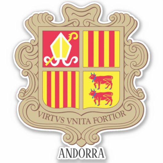 Andorra Nationale wapenschild Sticker (Voorkant)