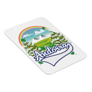 Andorra retro reizen logo magneet