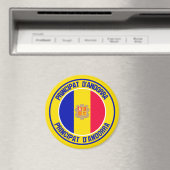 Andorra Round Emblem Magneet (Insitu (Vaatwasser))
