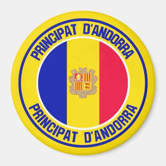 Andorra Round Emblem Magneet (Voorkant)