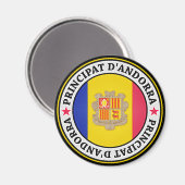 Andorra Round Emblem Magneet (Voorkant / Achterkant)