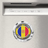 Andorra Round Emblem Magneet (Insitu (Vaatwasser))