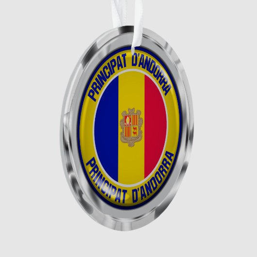 Andorra Round Emblem Ornament (voorkant)