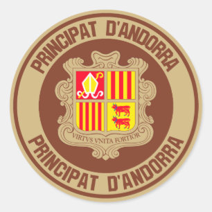 Andorra Round Emblem Ronde Sticker