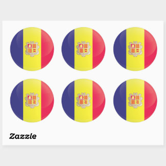 Andorra Round Icon-vlag Ronde Sticker