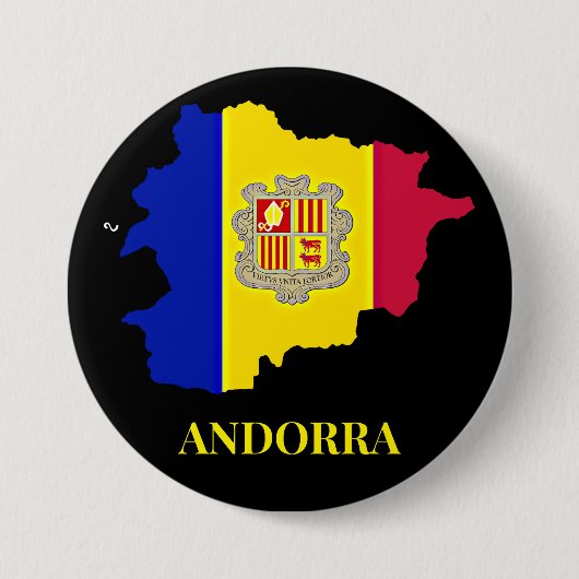 Andorra Silhouet, vlag, Ronde Button 7,6 Cm (Voorkant)