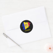 Andorra Silhouet, vlag, Ronde Sticker (Envelop)