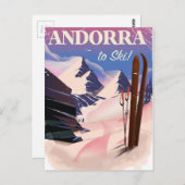 Andorra  Ski poster Briefkaart (Voorkant / Achterkant)