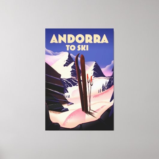 Andorra ski-poster. canvas afdruk (Voorkant)