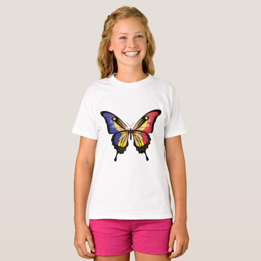 Andorra Swallowtail Vlinder Vlag Sticker T-shirt (Voorkant volledig)