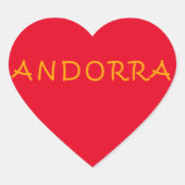 Andorra-tekstontwerp Hart Sticker (Voorkant)