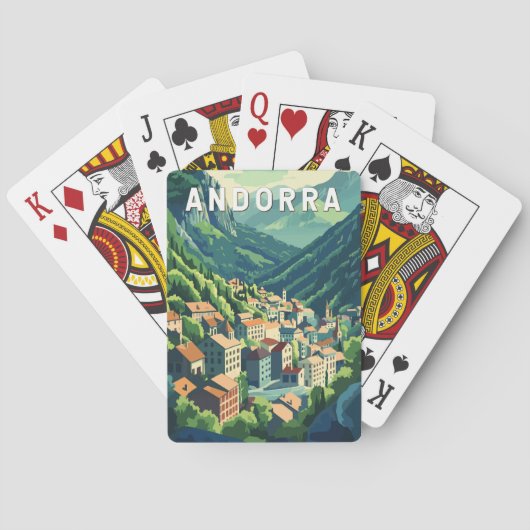 Andorra Travel Art Vintage Pokerkaarten (Achterkant)