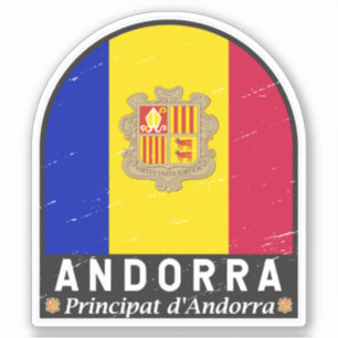 Andorra vlag Embleem  met drukcabine Sticker