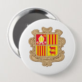 Andorra wapenstilstand ronde button 4,0 cm (Voorkant /achterkant)