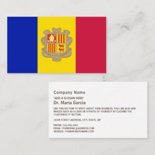 Andorrese vlag, vlag van Andorra Visitekaartje