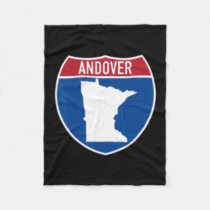 Andover Minnesota Kaart Snelweg Interstate Bord So Fleece Deken