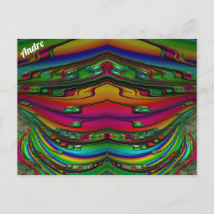 ANDRE ~ 3D Fractal Design Pattern ~ Meerkleurig Briefkaart