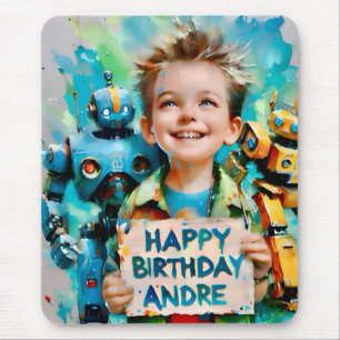 ANDRE ~ Speelgoed Robots ~ Mousepad Muismat