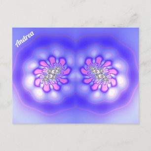 ANDREA ~ 3D Fractal Design ~ Roze Blue Mauve ~ Briefkaart