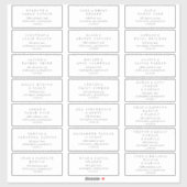 ANDREA Blanc noir Mariage Étiquettes de adresse in (Feuille)