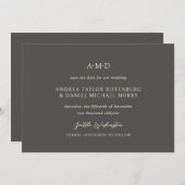 Andrea Brown Elegant Wedding Save The Date (Voorkant / Achterkant)