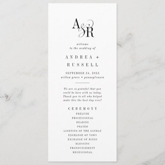 ANDREA Classic Elegant Formele Fancy Unieke Huweli Programma (Voorkant)