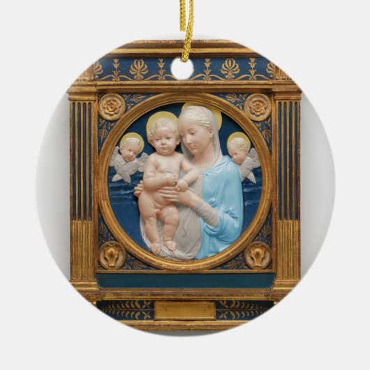 Andrea Della Robbia c1485 Madonna en kind Keramisch Ornament (Voorkant)