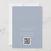 ANDREA Dusty Blue QR Code Classic Elegant Wedding Kaart (Achterkant)