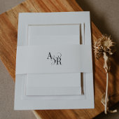 ANDREA Formele Minimaal Wit Zwart Elegant Huwelijk Uitnodigingen Wikkel