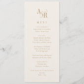 ANDREA  Gold Cream Neutral Elegant Wedding Menu (Voorkant)