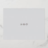 Andrea Grey Elegant Wedding Foil Carte de boîtier (Verso)