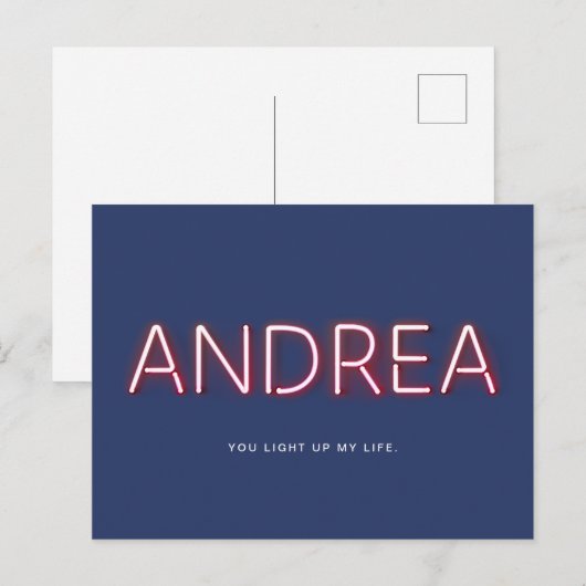 Andrea je licht mijn leven op met licht briefkaart (Voorkant / Achterkant)