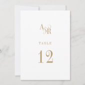 ANDREA Minimalist Boho Gold Trouwtafel Nummers Kaart (Voorkant)