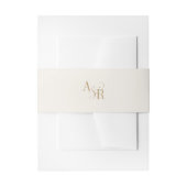 ANDREA Modern Gold Cream Minimal Simple Wedding Uitnodigingen Wikkel (Voorkant Voorbeeld)